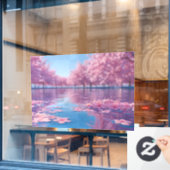 Flüchtige Blüte Fensteraufkleber (Café-Fenster)