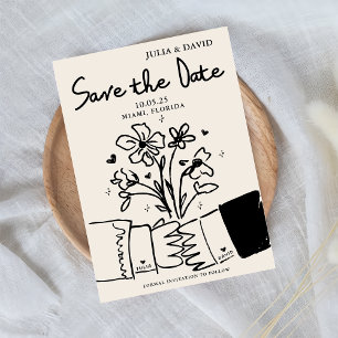 Flüchtige Blütenhochzeit spart das Datum Save The Date