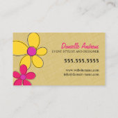 Flüchtige Floral- und Doodrahmen Visitenkarte (Rückseite)