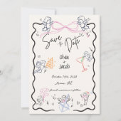 Flüchtige Hand Drawn Cupid Scribble Bow Wedding Einladung (Vorderseite)
