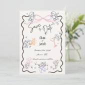 Flüchtige Hand Drawn Cupid Scribble Bow Wedding Einladung (Stehend Vorderseite)