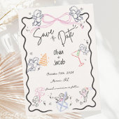 Flüchtige Hand Drawn Cupid Scribble Bow Wedding Einladung