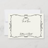 Flüchtige Hand gezeichnete Bogen Hochzeit Danke Ka (Vorderseite)