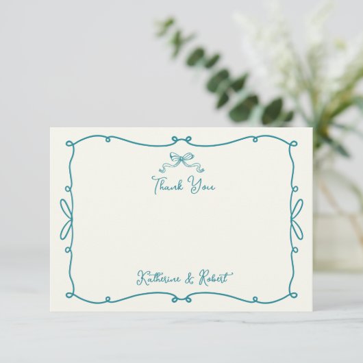 Flüchtige Hand gezeichnete Bogen Hochzeit Danke Ka (Stehend Vorderseite)