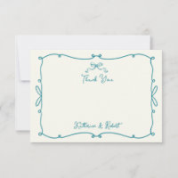 Flüchtige Hand gezeichnete Bogen Hochzeit Danke Ka