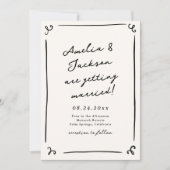 Flüchtige handgezeichnete Hochzeit Einladung (Vorderseite)