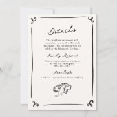 Flüchtige handgezeichnete Hochzeit Einladung (Rückseite)