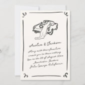 Flüchtige handgezeichnete Hochzeit Einladung (Vorderseite)