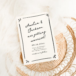 Flüchtige handgezeichnete Hochzeit Einladung