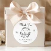 Flüchtige handgezeichnete Hochzeit Runder Aufkleber