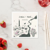 Flüchtige handgezeichnete Hochzeit Serviette (Beispiel)