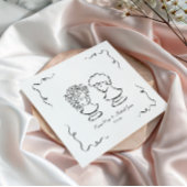 Flüchtige handgezeichnete Hochzeit Serviette