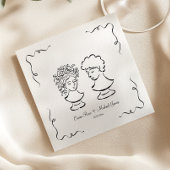 Flüchtige handgezeichnete Hochzeit Serviette