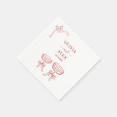Flüchtige handgezeichnete Hochzeit Serviette (Ecke)