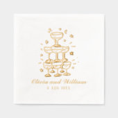 Flüchtige handgezeichnete Hochzeit Servietten Mit Folie (Vorderseite)