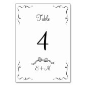 Flüchtige handgezeichnete Hochzeit Tischnummer (Vorderseite)