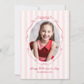 Flüchtige handgezeichnete Rahmen, rosa Streifen Feiertagskarte (Vorderseite)