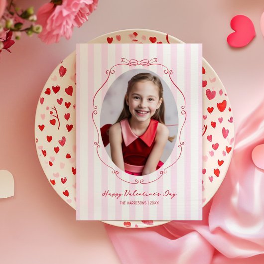 Flüchtige handgezeichnete Rahmen, rosa Streifen Feiertagskarte