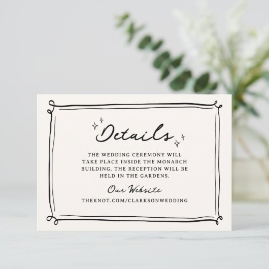 Flüchtige, handgezogene Doodles Einladung (Stehend Vorderseite)