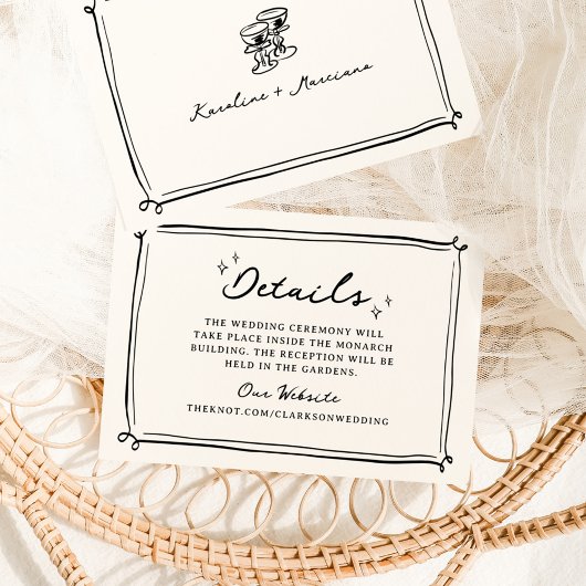 Flüchtige, handgezogene Doodles Einladung