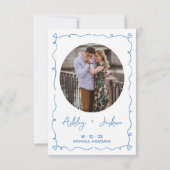 Flüchtige, handgezogene Hochzeit speichern Sie die Dankeskarte (Rückseite)