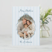 Flüchtige Handziehstreifen mit blauen Streifen Feiertagskarte (Stehend Vorderseite)