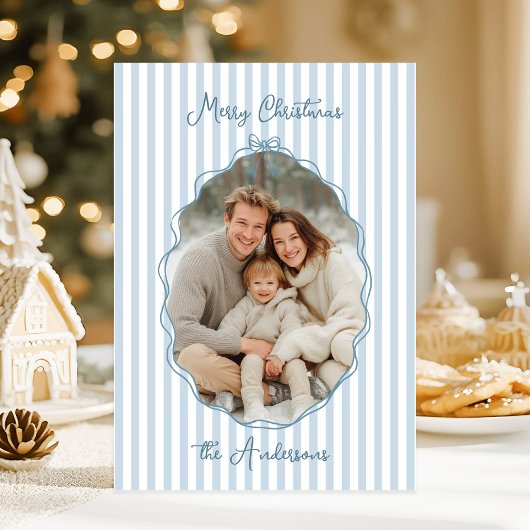 Flüchtige Handziehstreifen mit blauen Streifen Feiertagskarte