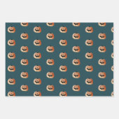 Flüchtige Hexe und Jack-o-Lanterns Halloween-Muste Geschenkpapier Set (Vorderseite 3)