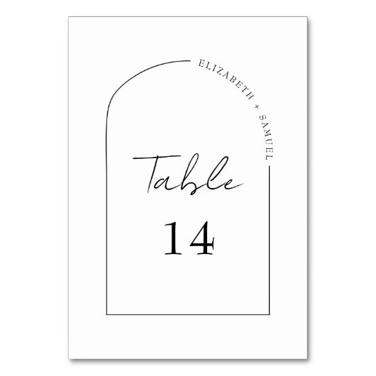 Flüchtige Kalligrafie-Script-Rahmen-Hochzeit Tischnummer (Rückseite)