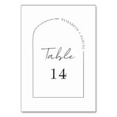 Flüchtige Kalligrafie-Script-Rahmen-Hochzeit Tischnummer (Vorderseite)