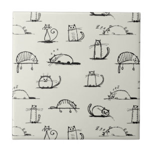 Flüchtige Katzen Fliese