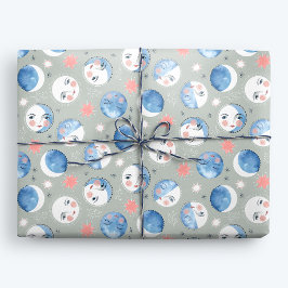 Flüchtige Mondphasen Geschenkpapier