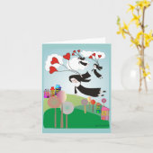 Flüchtige Nonnen mit Balloons Notecards Karte (Gelbe Blume)