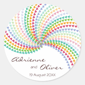 Flüchtige Regenbogen-Hörner Sprinkles Wedding Stic Runder Aufkleber