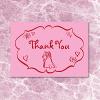 Flüchtige Retro Hand gezeichnet rosa rote Hochzeit