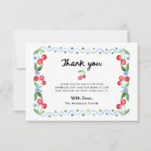 Flüchtige Retro-Kherry | Babyparty Dankeskarte (Vorderseite)