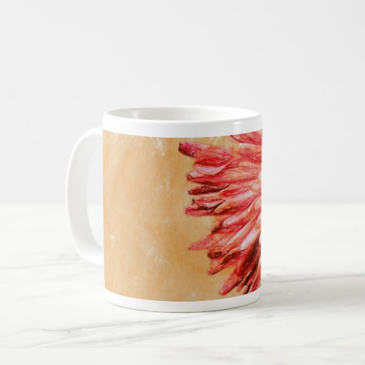 Flüchtige rosa Blume Kaffeetasse (Vorderseite Links)