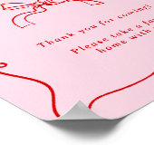 Flüchtige, rosa und rote Favoriten gezeichnete Han Poster (Ecke)