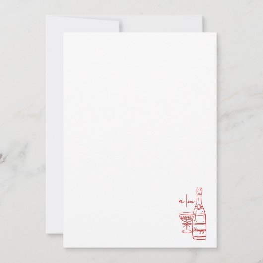 Flüchtige, rot gezeichnete Hochzeit retten das Dat Save The Date (Rückseite)