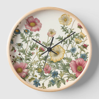 Flüchtige Wildblumen Wall Clock Uhr