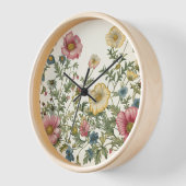 Flüchtige Wildblumen Wall Clock Uhr (Winkel)