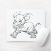 Flüchtiger Baby-Elefant Mousepad (Mit Mouse)