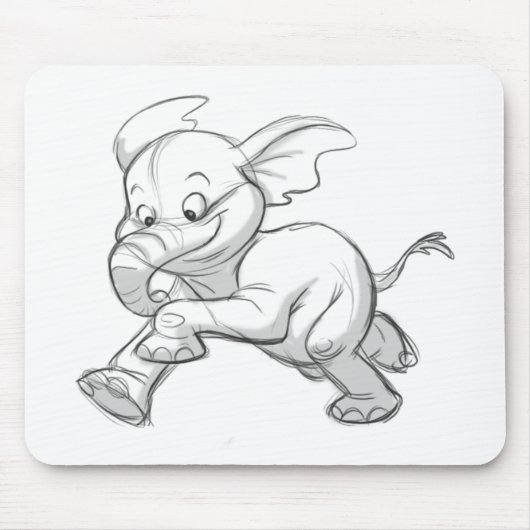 Flüchtiger Baby-Elefant Mousepad (Vorne)