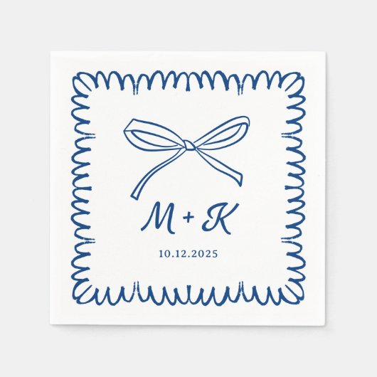 Flüchtiger handgezogener, scharfer Bugbogen Napkin Serviette (Vorderseite)