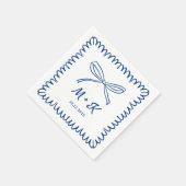 Flüchtiger handgezogener, scharfer Bugbogen Napkin Serviette (Ecke)