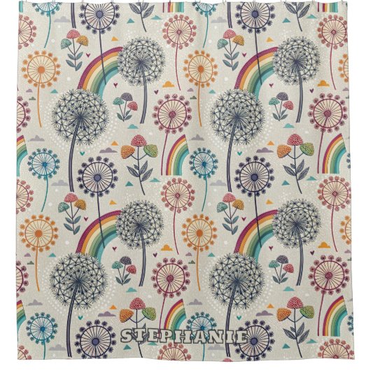 Flüchtiger Regenbogen und botanische Lüster Duschvorhang (Vorderseite)