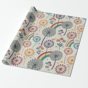 Flüchtiger Regenbogen und botanische Lüster Geschenkpapier