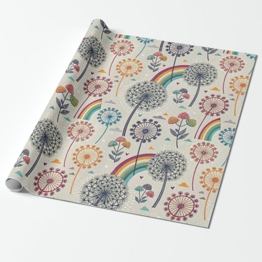 Flüchtiger Regenbogen und botanische Lüster Geschenkpapier (Ungerollt)