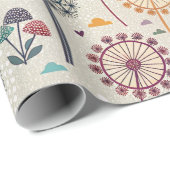 Flüchtiger Regenbogen und botanische Lüster Geschenkpapier (Rolleneckpunkt)