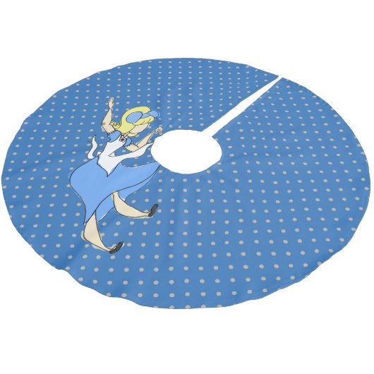 Flüchtiges Muster Märchenland-fallendes Alices Polyester Weihnachtsbaumdecke (Schrägansicht)